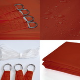 Schaduwdoek - waterdicht - driehoek - 3,6x3,6x3,6 m - rood