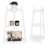 Hoekkastje - 3 schappen - 56,5x40x84,5 cm - wit