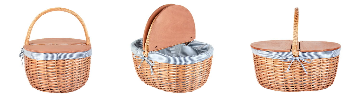 Picknickmand - rieten mand - 44x34x21 cm