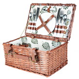 Picknickmand - 4 personen - 22-delig - rieten mand - 43x30x19cm