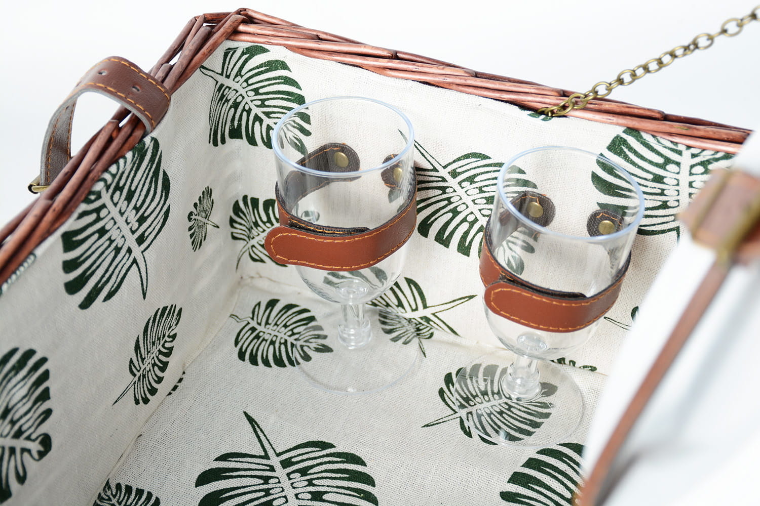 Picknickmand - 4 personen - 22-delig - rieten mand - 43x30x19cm