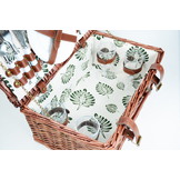 Picknickmand - 4 personen - 22-delig - rieten mand - 43x30x19cm