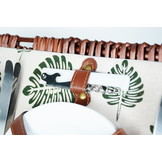 Picknickmand - 4 personen - 22-delig - rieten mand - 43x30x19cm