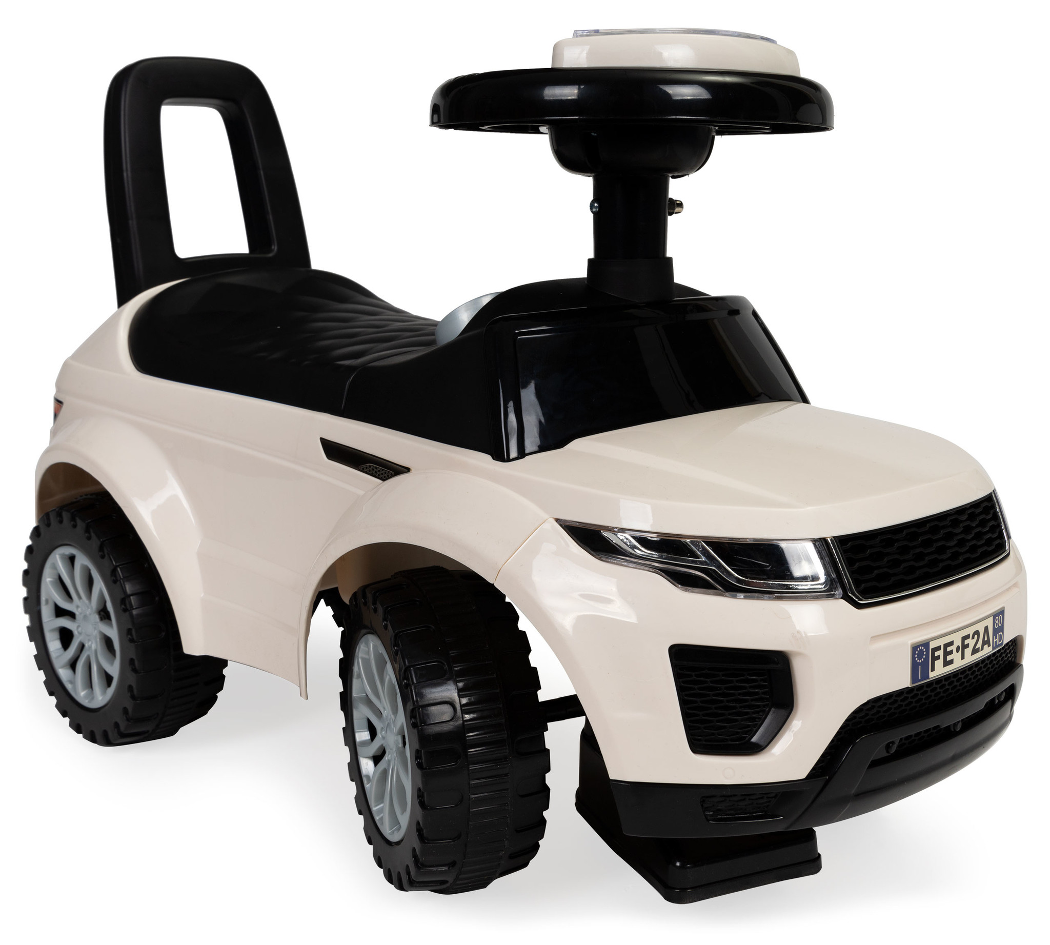 Loopauto - met geluid - 62,5x28x40 cm - wit