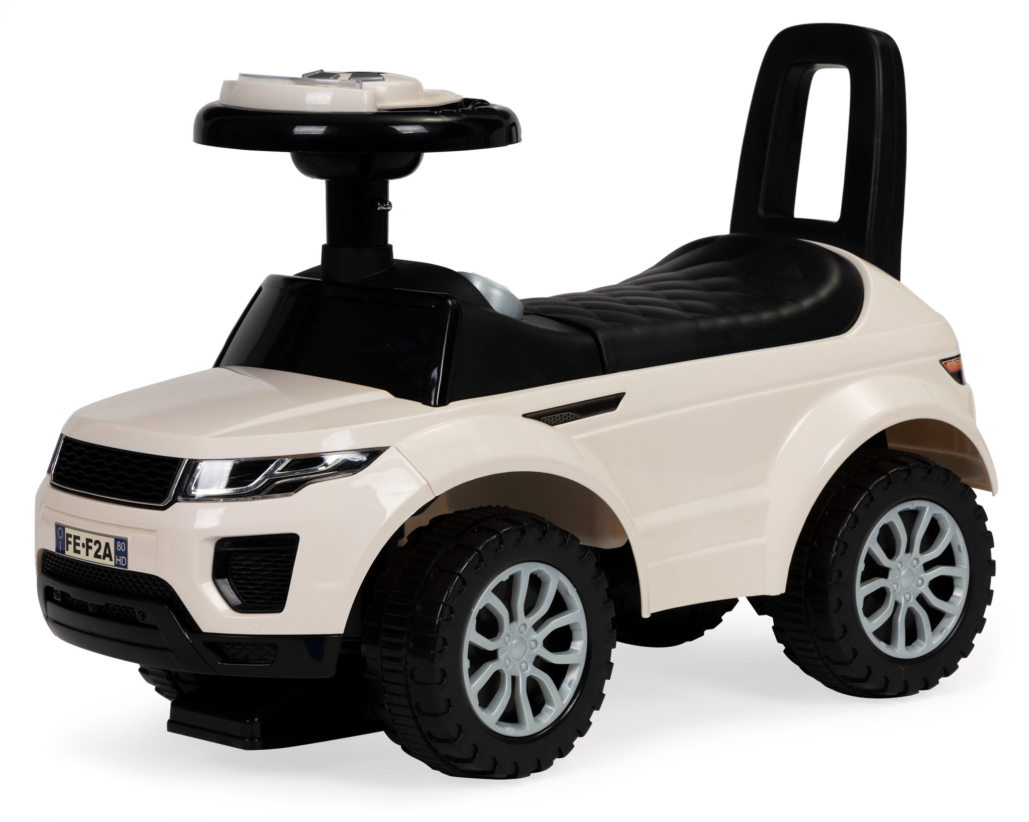 Loopauto - met geluid - 62,5x28x40 cm - wit