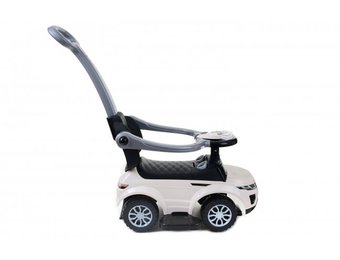 Loopwagen met duwstang - wit- met uitvalbeveiliging