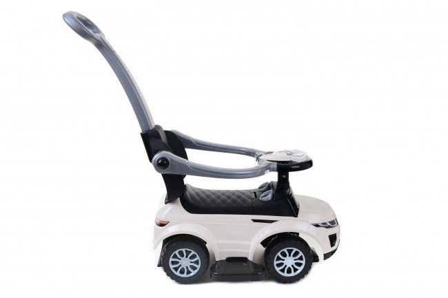 Loopwagen met duwstang - wit- met uitvalbeveiliging