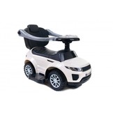 Loopwagen met duwstang - wit- met uitvalbeveiliging