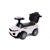 Loopwagen met duwstang - wit- met uitvalbeveiliging