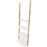 Ladder kast - 5 schappen - wit & bamboe