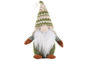Kerstkabouter - gnoom kerst - 12x22 cm - groen beige