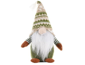 Kerstkabouter - gnoom kerst - 12x22 cm - groen beige