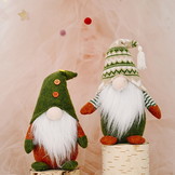 Kerstkabouter - gnoom kerst - 12x22 cm - groen beige