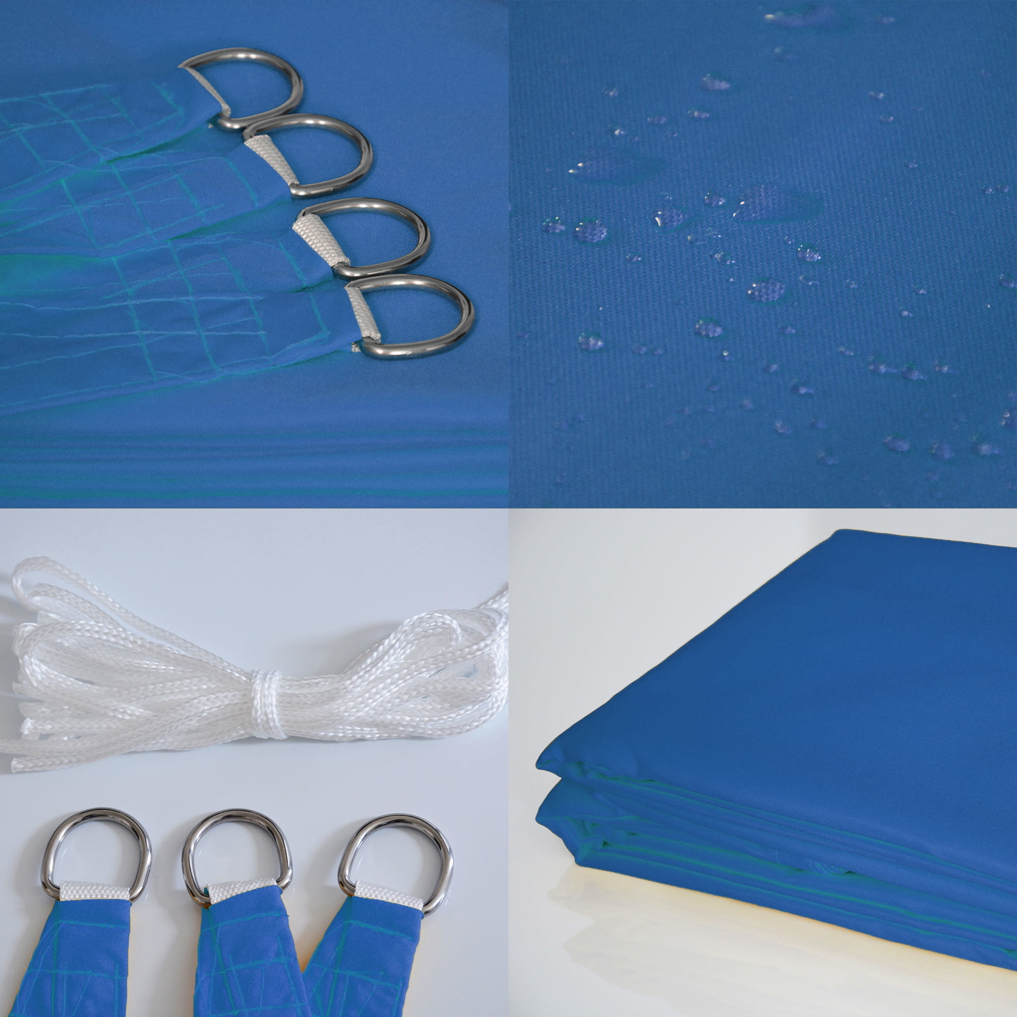 Schaduwdoek rechthoek - zonnedoek - 3x2 m - blauw