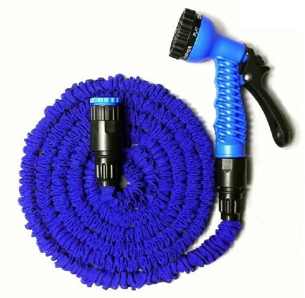 Flexibele tuinslang - 3,5-15 meter - met sproeipistool - blauw
