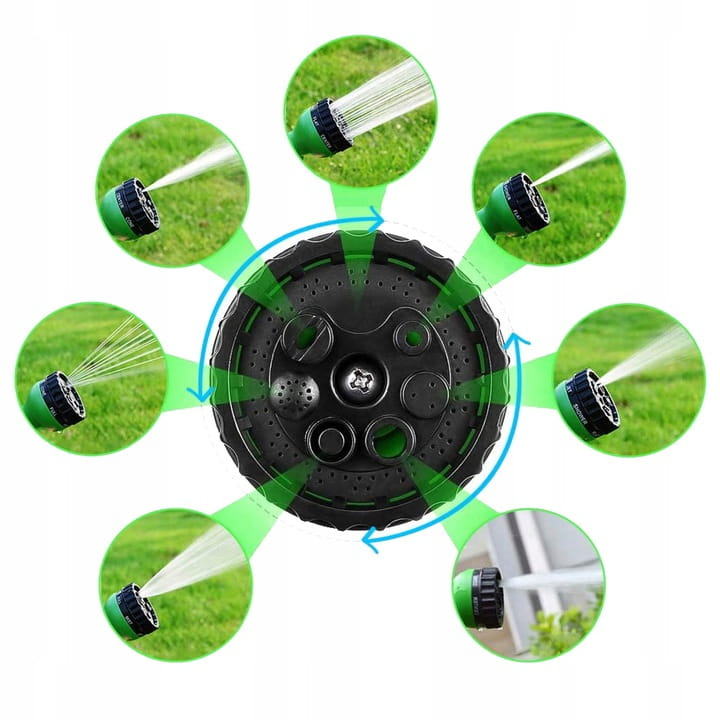 Flexibele tuinslang - 3,5-15 meter - met sproeipistool - blauw