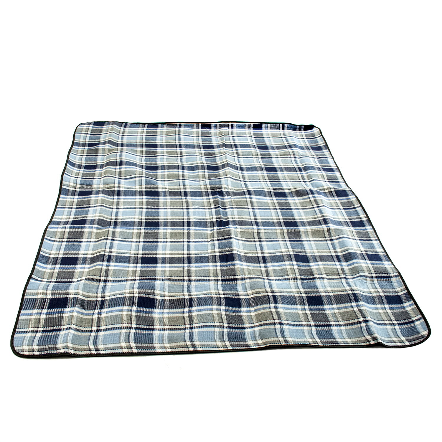 Picknickkleed - waterdicht - 195x200 cm - blauw grijs - geruit