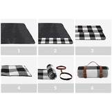 Picknickkleed - waterdicht - 195x200 cm - blauw grijs - geruit