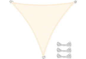 Schaduwdoek driehoek - zonnedoek - 5x5x5 m - beige