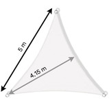 Schaduwdoek driehoek - zonnedoek - 5x5x5 m - beige