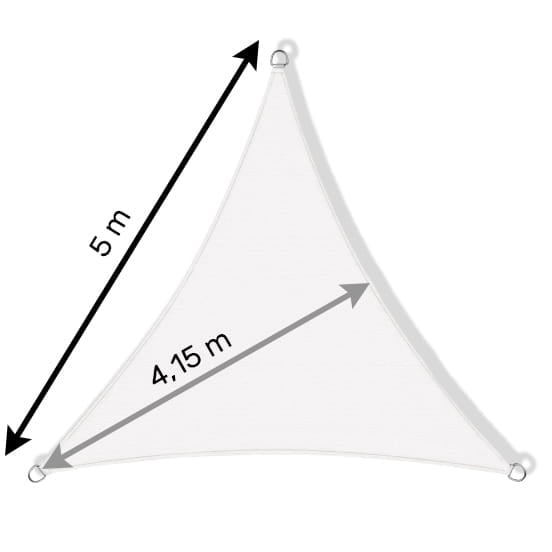 Schaduwdoek driehoek - zonnedoek - 5x5x5 m - beige
