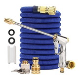 Flexibele tuinslang - 15-45 meter - met spuitpistool - blauw