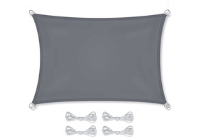 Schaduwdoek rechthoek - zonnedoek - 3x2 m - grijs