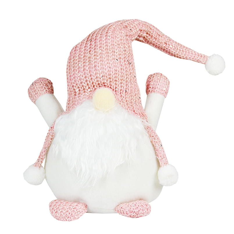 Kerstkabouter - gnoom kerst - groot - 17x50 cm - roze