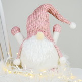 Kerstkabouter - gnoom kerst - groot - 17x50 cm - roze