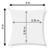 Schaduwdoek - zonnedoek - vierkant - 4x4 m - groen