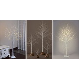 Kunstboom - berk - 120 cm - met verlichting - 96 LEDS - flash