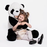Grote knuffelbeer - pandabeer - 100 cm - zwart wit