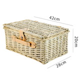 Picknickmand - 4 personen - 29-delig - 42x28x20 cm - blauw