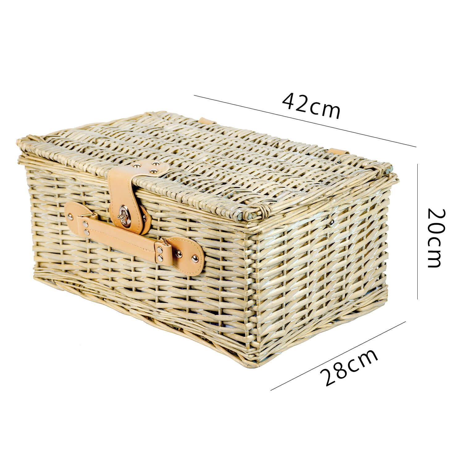 Picknickmand - 4 personen - 29-delig - 42x28x20 cm - blauw