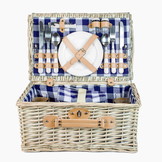Picknickmand - 4 personen - 29-delig - 42x28x20 cm - blauw