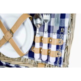 Picknickmand - 4 personen - 29-delig - 42x28x20 cm - blauw