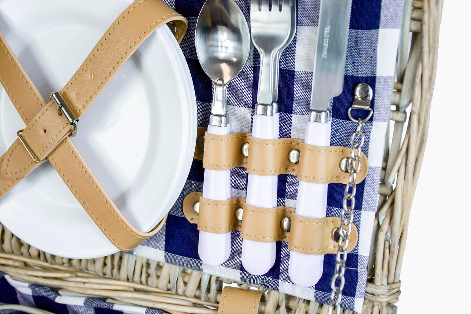 Picknickmand - 4 personen - 29-delig - 42x28x20 cm - blauw