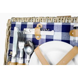 Picknickmand - 4 personen - 29-delig - 42x28x20 cm - blauw