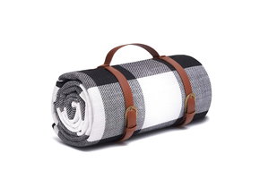 Picknickkleed - waterdicht - 195x200 cm - zwart wit - geruit