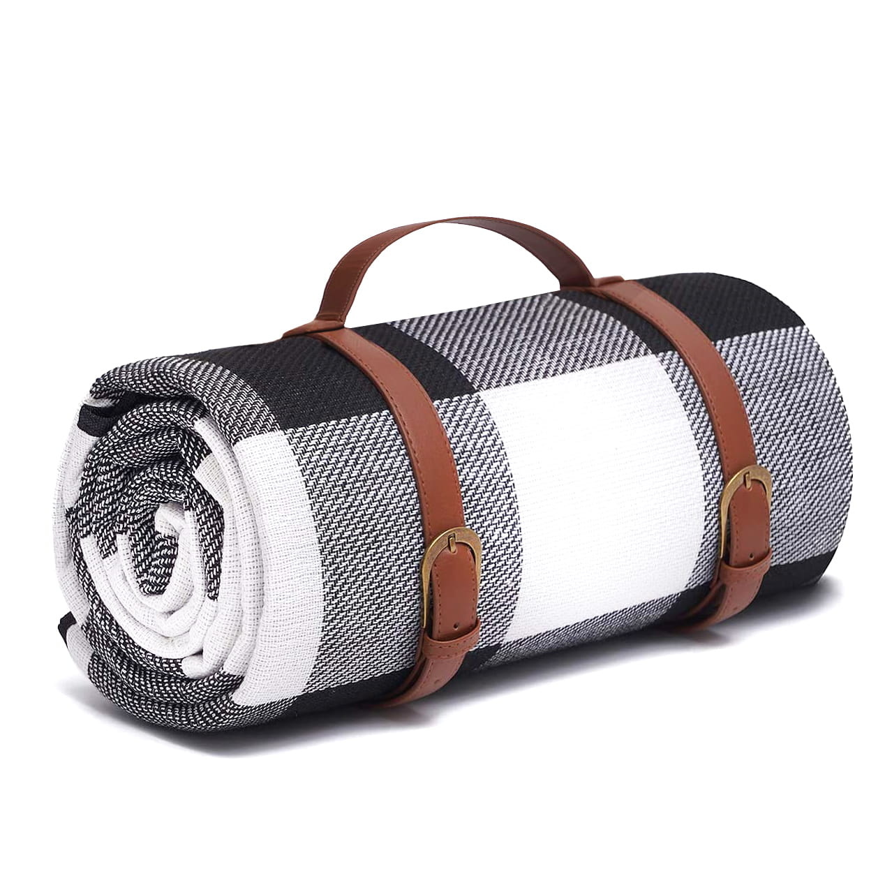 Picknickkleed - waterdicht - 195x200 cm - zwart wit - geruit