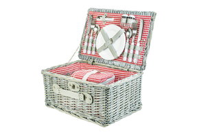 Picknickmand - 4 personen - 29-delig - 42x28x20 cm - rood