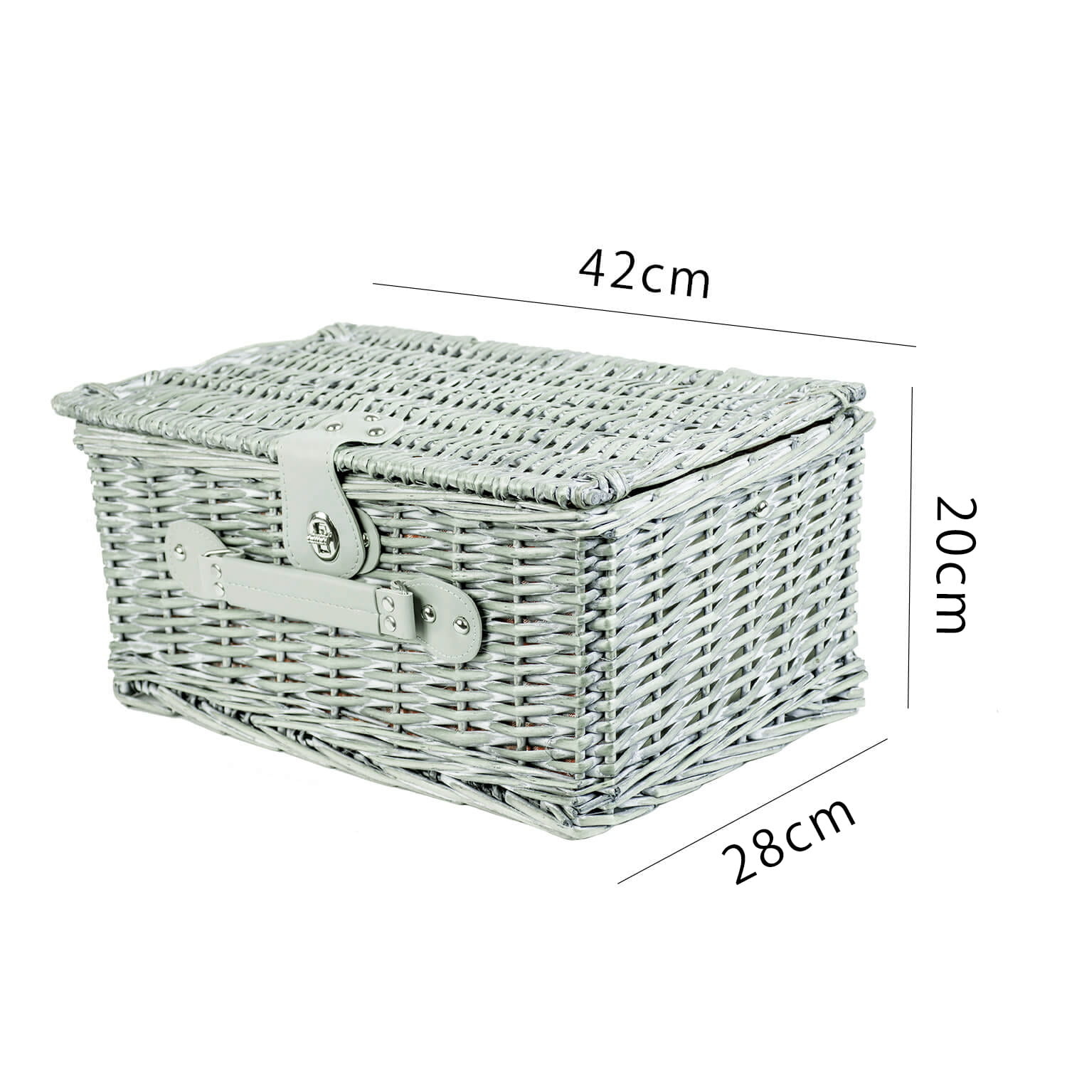 Picknickmand - 4 personen - 29-delig - 42x28x20 cm - rood