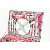 Picknickmand - 4 personen - 29-delig - 42x28x20 cm - rood