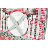 Picknickmand - 4 personen - 29-delig - 42x28x20 cm - rood