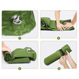 Slaapmat - luchtmatras - met kussen - 190x60x5 cm - groen