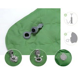 Slaapmat - luchtmatras - met kussen - 190x60x5 cm - groen