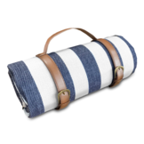 Picknickkleed - waterdicht - 195x200 cm - blauw wit - gestreept