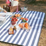 Picknickkleed - waterdicht - 195x200 cm - blauw wit - gestreept