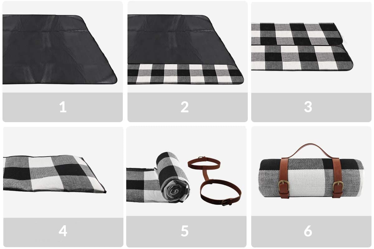 Picknickkleed - waterdicht - 195x200 cm - blauw wit - gestreept