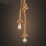 Touwlamp - hanglamp touw - 2x E27 fitting - 140 cm - jute